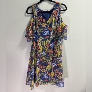 Nine West Vibrant Floral Mini Dress‎ Size 10